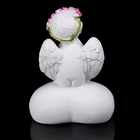 Сувенир полистоун "Ангелочек на сердце с цветным веночком" 5х5х6 см - Фото 3