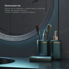Набор аксессуаров для ванной комнаты Доляна «Богемия», 3 предмета (мыльница, дозатор, стакан), цвет тёмно-зелёный - фото 6488277