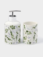 Набор аксессуаров для ванной комнаты Доляна «Эвкалипт», 3 предмета, мыльница, дозатор для мыла, стакан - Фото 2