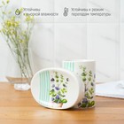 Набор аксессуаров для ванной комнаты Доляна «Эвкалипт», 3 предмета, мыльница, дозатор для мыла, стакан - Фото 4