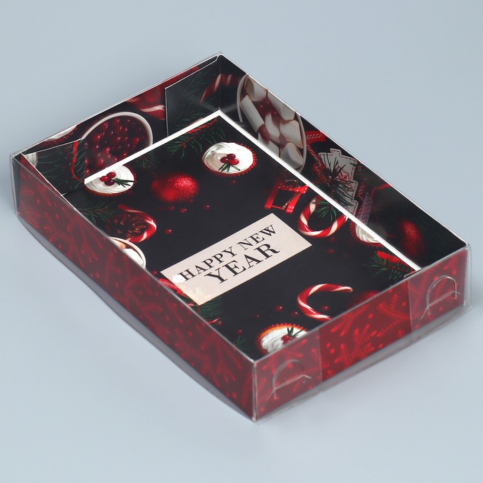 Коробка для кондитерских изделий «Happy new year», 17 × 12 × 3 см