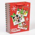 Пакет подарочный новогодний, 31х40х11.5 см, упаковка, Микки Маус - фото 30305970