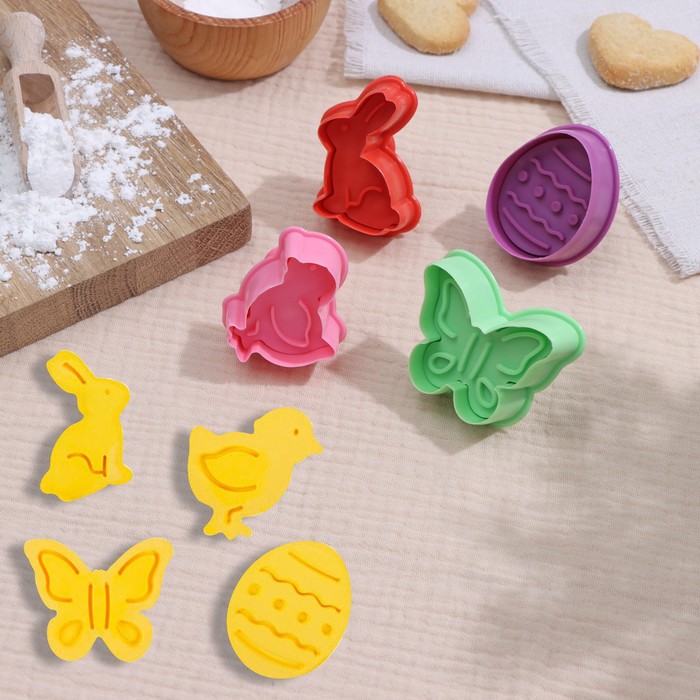 Набор плунжеров кондитерских Доляна «Пасха», 4 шт., 9.5×9×4.6 см, цвет МИКС - Фото 1