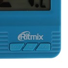 Метеостанция RITMIX CAT-052, комнатная, термометр, гигрометр, будильник, 1хААА, синяя - Фото 3