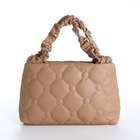 Сумка женская на молнии, цвет бежевый - фото 27333851