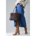 Сумка женская на молнии, цвет коричневый - фото 21393648