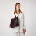 Сумка женская на молнии, цвет бордовый - фото 25318390