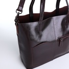 Сумка женская на молнии, цвет тёмно-коричневый - фото 21393698