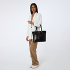 Сумка женская на молнии, цвет тёмно-коричневый - фото 25477912