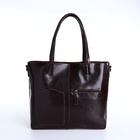 Сумка женская на молнии, цвет тёмно-коричневый - фото 27133839