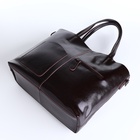 Сумка женская на молнии, цвет тёмно-коричневый - фото 27133842