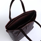 Сумка женская на молнии, цвет тёмно-коричневый - фото 27133843