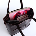 Сумка женская на молнии, цвет тёмно-коричневый - фото 27133844