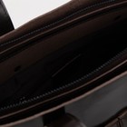 Сумка-тоут на молнии, 3 наружных кармана, длинный ремень, цвет коричневый - фото 21393719