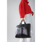 Сумка-тоут на молнии, 3 наружных кармана, длинный ремень, цвет коричневый - фото 21393720