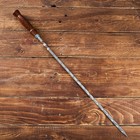 Шампур с деревянной ручкой, рабочая длина - 40 см, ширина - 8 мм, толщина - 2 мм с узором - Фото 2