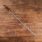 Шампур с деревянной ручкой, рабочая длина - 50 см, ширина - 10 мм, толщина - 2 мм с узором - Фото 2