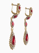 Серьги висячие со стразами «Вечерние» мадам, цвет бело-красный в золоте, 7 см - Фото 3