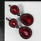 Серьги висячие со стразами «Вечерние» дама, бордовые в чёрном металле - Фото 5