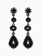 Серьги висячие со стразами «Вечерние» мадам, цвет изумрудный в чёрном металле, 7 см - Фото 2