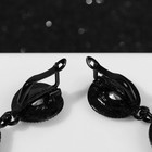 Серьги висячие со стразами «Вечерние» дама, цвет изумрудный в чёрном металле - Фото 2