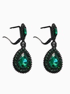 Серьги висячие со стразами «Вечерние», дама, цвет изумрудный в чёрном металле - Фото 3