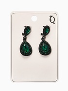 Серьги висячие со стразами «Вечерние» дама, цвет изумрудный в чёрном металле - Фото 3