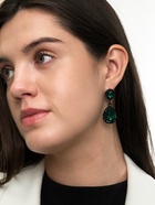 Серьги висячие со стразами «Вечерние», дама, цвет изумрудный в чёрном металле - Фото 2