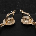 Серьги висячие со стразами «Вечерние» дама, цвет бело-синий в золоте - Фото 2