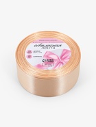 Лента атласная, 40 мм, 23±1 м, светло-бежевая (комплект 2 шт) - фото 59772788