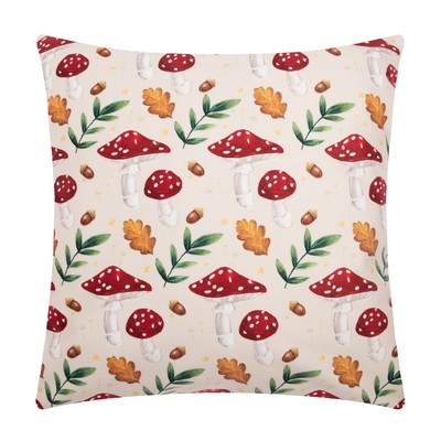 Наволочка декоративная Этель «Грибы» 40×40 см, 100% п/э, велюр