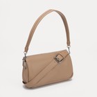 Сумка-мессенджер на клапане, длинный ремень, цвет бежевый - фото 24115821