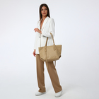 Сумка женская на молнии, цвет бежевый - фото 25477921