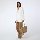 Сумка женская на молнии, цвет бежевый - фото 25477922