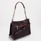 Сумка-тоут на молнии, цвет бордовый - фото 21393950