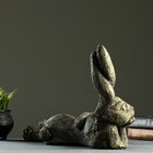 Фигурка полистоун «Ушастый заяц лежит», 45×28×18 см, золото - Фото 8