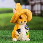Фигура "Заяц в шляпе" рыжий 21х12х9см - Фото 1