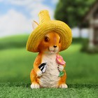 Фигура "Заяц в шляпе" рыжий 21х12х9см - Фото 4