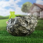 Фигурное кашпо "Лягушка на камне" 22х20х18см - Фото 3
