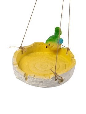 Подвесной декор из гипса «Кормушка с птичкой», 17×17×8 см