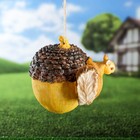Подвесной декор "Кормушка белка с орехом" малая 17х17х16см - Фото 2