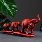 Фигура "Слоники" красный, 30х14х6см - фото 21394193
