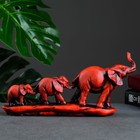 Фигура "Слоники" красный, 30х14х6см - фото 21394194