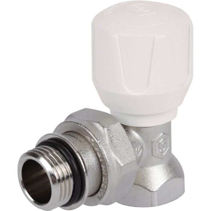 Клапан ручной STOUT SVR-2102-100015, 1/2", терморегулирующий, угловой, с доп. уплотнением - Фото 1
