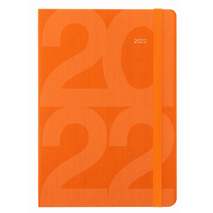 Ежедневник датированный А5 Letts Block, твёрдая обложка, фиксирующая резинка, белый блок, оранжевый