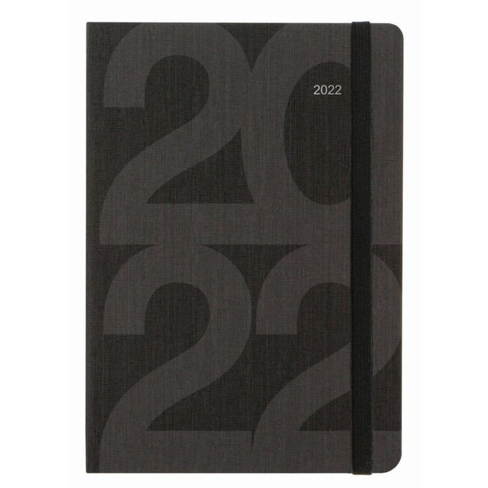 Ежедневник датированный А5 Letts Block, твёрдая обложка, фиксирующая резинка, белый блок, чёрный