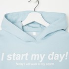 Худи для девочки I start, голубое, рост 152 см - Фото 7