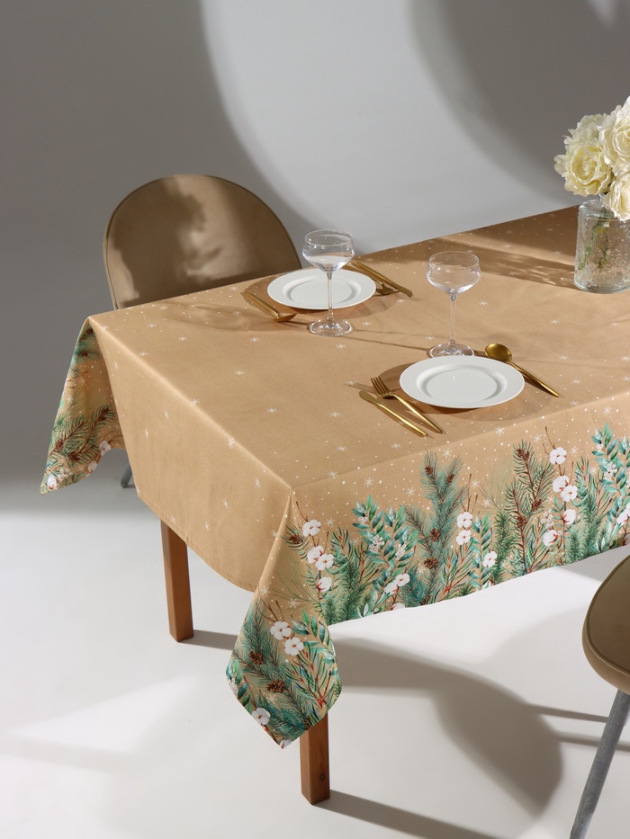 Скатерть новогодняя «Этель» Fir branches 144×180 см с ГМВО, 100% хлопок, 190 г/м²