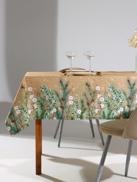 Скатерть новогодняя «Этель» Fir branches 144×180 см с ГМВО, 100% хлопок, 190 г/м²