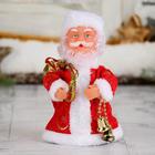 Дед Мороз "Красная шубка, с колокольчиком" двигается, 17,5 см - Фото 1
